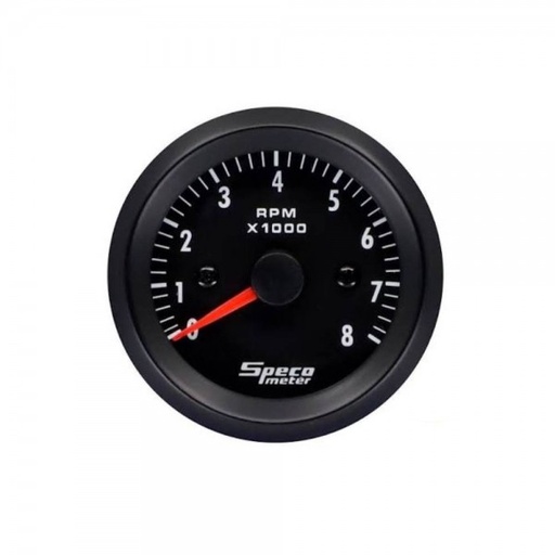 [523-20] 2" 12V 8000rpm Tachometer - Black Dial Black Bezel