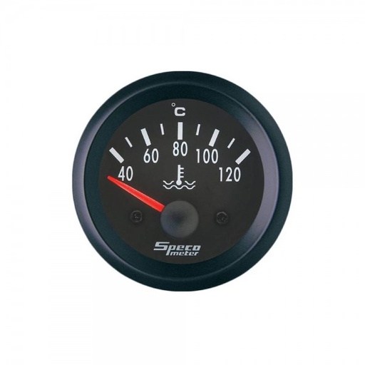 [523-23] 2" 12V Electric 40-120C Water Temperature Gauge - Black Dial Black Bezel