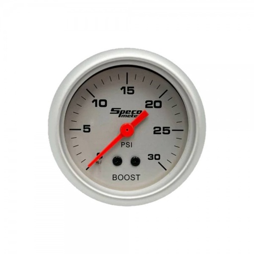 [524-05] 2" Mechanical 30 PSI Boost Gauge - Silver Dial Silver Bezel