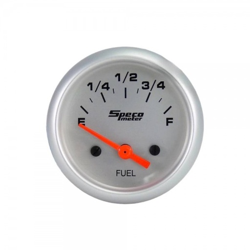 [524-06] 2" 12V Fuel Gauge with Sender - Silver Dial Silver Bezel