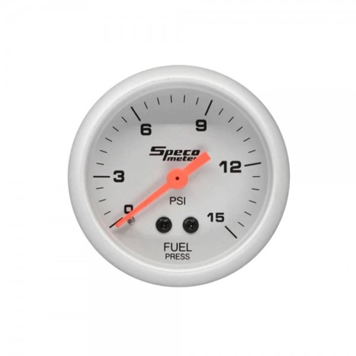[524-07] 2" Mechanical 15psi Fuel Pressure Gauge - Silver Dial Silver Bezel