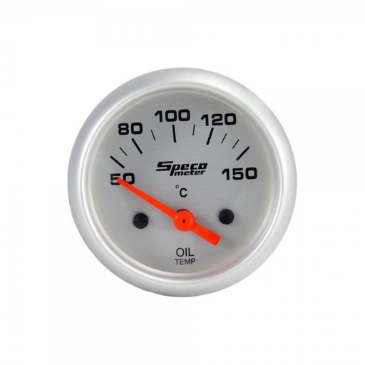 [524-21] 2" Electric 50-150C Oil Temperature Gauge - Silver Dial Silver Bezel