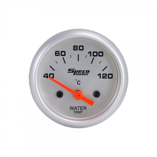 [524-30] 2" 12V Electric 40-120C Water Temperature Gauge with Sender - Silver Dial Silver Bezel