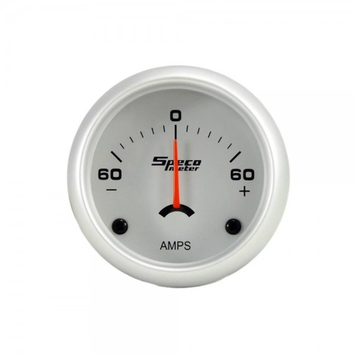 [524-51] 2" 60-0-60 Amps Ammeter Gauge - Silver dial Silver Bezel