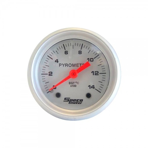 [525-00] 2" 12V Exhaust Temperature Pyrometer Gauge - Silver Dial Silver Bezel