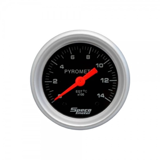 [525-00B] 2" 12V Exhaust Temperature Pyrometer Gauge - Black Dial Silver Bezel