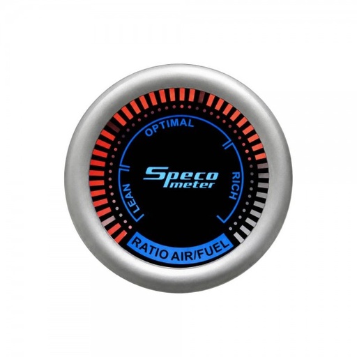 [530-40] 2" 12V Electric Air-Fuel Ratio Gauge - Black Dial Silver Markings Silver Bezel