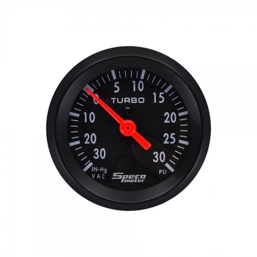 [533-03] 2" Mechanical 30 Hg to 30 PSI Boost Gauge - Black Dial Black Bezel