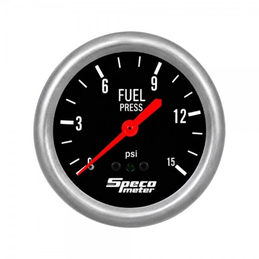 [535-07] 2-5/8" Mechanical 15psi Fuel Pressure Gauge - Black Dial Silver Bezel
