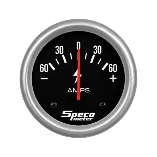 [535-51] 2-5/8" 60-0-60 Amps Ammeter Gauge - Black dial Silver Bezel
