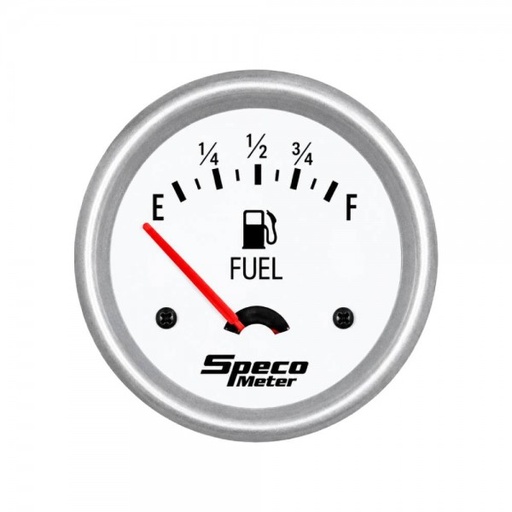 [537-06] 2-5/8" 12V Fuel Gauge with Sender - White Dial Silver Bezel