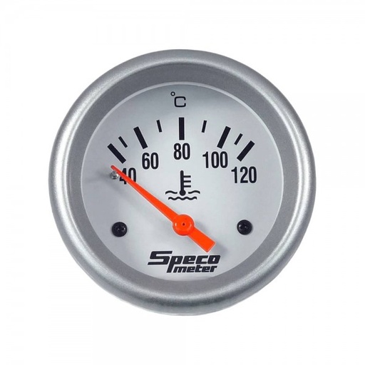 [537-30] 2-5/8" 12V Electric 40-120C Water Temperature Gauge with Sender - White Dial Silver Bezel