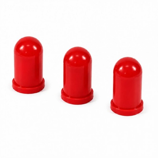[550-02R] 7mm Globe Assembly Bulb Covers - Red 3 Pack