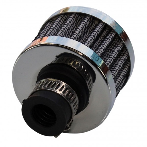 [3998A] Breather Clamp On 1/2"(12mm) Id Chrome Top White Element