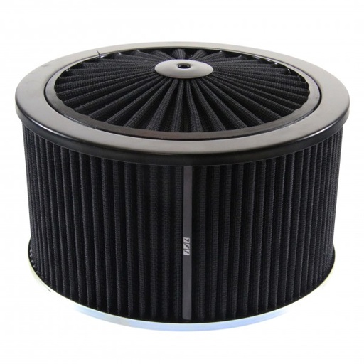 [45939] Extraflow All Black Air Cleaner Filter 9"x 5" Assy fit Holley 5-1/8" Base