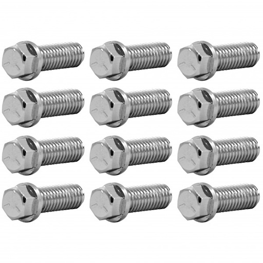 [4672] Extractor/Header Bolts 3/8"-16 x 1" Long set of 12 Chrome Finish