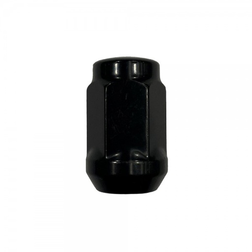 [56-001] Single Black Acorn Bulge Wheel Nut (Close Ended) - 1/2" UNF Thread, 19mm Hex