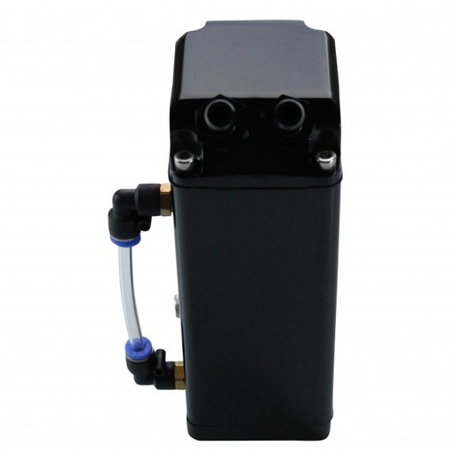 [6584] Catch Can Black Square Alloy with Hose Fittings (600ml) 4WD 175x80x65mm