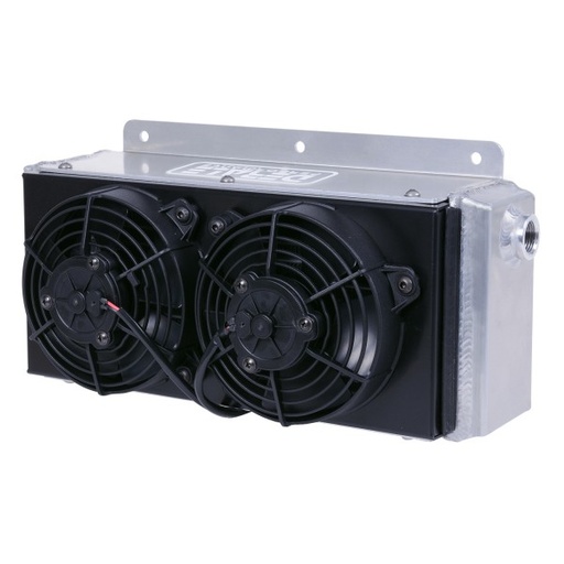 [65840] Fluid Cooler 11 Row Hi-Flow Racing Remote with Dual Fans, 7/8-14 UNF O-ring
