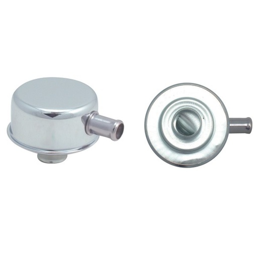 [66-013] Valve Cover Breather Cap Chrome Push In 1"(25mm) Neck with 13.6mm Side Tube