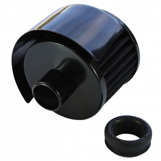 [66-045] Valve Cover Breather Cap Push In 1"(25mm) Neck Black Shield Black Element Gromm