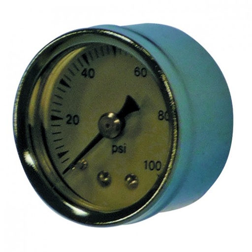 [66-080] Fuel pressure gauge 0-100 lbs, 1-1/2 inch diameter, high-polished chrome bezel