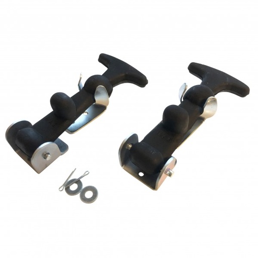 [66-266] Rubber Bonnet Hook Kit Door Fastener Catch Pull Strap with brackets-Pair