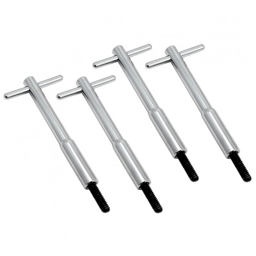 [66-491] Valve Cover Hold Down Tall T-Bar Chrome 5"(125mm) Long x 1/4" Thread Set 4