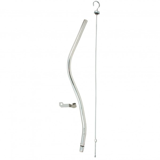 [66-560] Transmission Dipstick Tube GM Turbo TH350 TH400 Adjustable Bracket Chrome Finish
