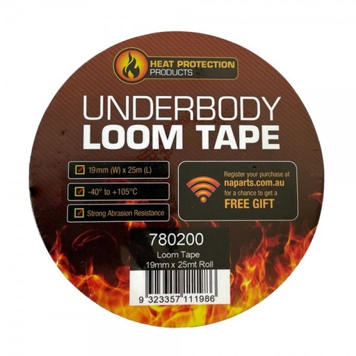 [780200] Underbody Loom Tape 19mm x 25M Roll - Black