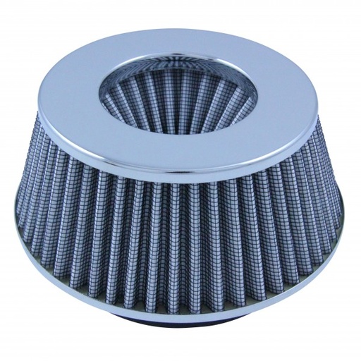 [8908] Conical Short 76-89-101mm Neck Chrome Cotton Washable Reusable High Flow Filter