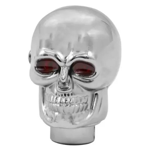 [SGK-C] Aluminium Skull Gear Knob Chrome with Red Eyes