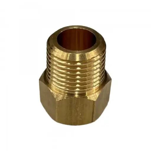 [TBRF] Brass Temp Bush Reducer 5/8" (15.8mm) Female UNF Thread to  3/8" (17mm) Male NPT Thread - Ford/Chrysler