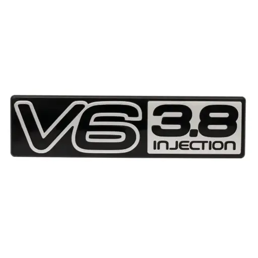 [92045528] Badge "V6 3.8 Injection" VN Boot (Black & Silver)