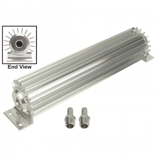 [13250] Aluminium Heat Sink Fluid Cooler 10-1/4" x 3". 3/8" Npt Inlet Derale (Old)