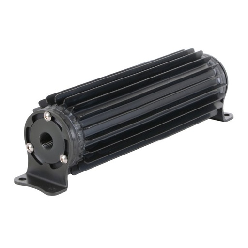 [13269] Aluminum Black Heat Sink Fluid Cooler 10-1/4" x 3". 1/2" Npt Inlet Derale