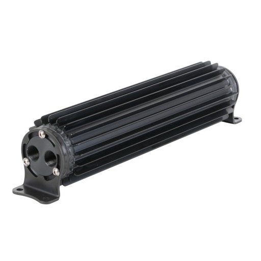 [13280] Aluminum Black Heat Sink Fluid Cooler 14-1/4" x 3". 3/8" Npt Inlet Derale