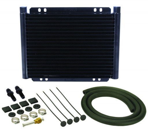 [13523] Derale Transmission 18 Row Plate & Fin Cooler Kit Inverted Flare Inlets