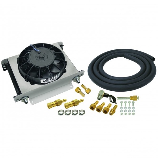 [13960] Derale Hyper-Cool Transmission Cooler 25 Row 13"x10"x5-5/8" 8" Fan -6AN