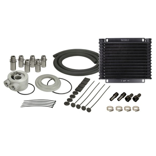 [15405] Derale Plate & Fin 13 Row Engine Oil Cooler Kit with Sandwich Adapter