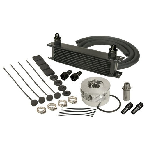 [15603] Derale Stack Plate 10 Row Engine Cooler Kit with GM Thermostat Sandwich
