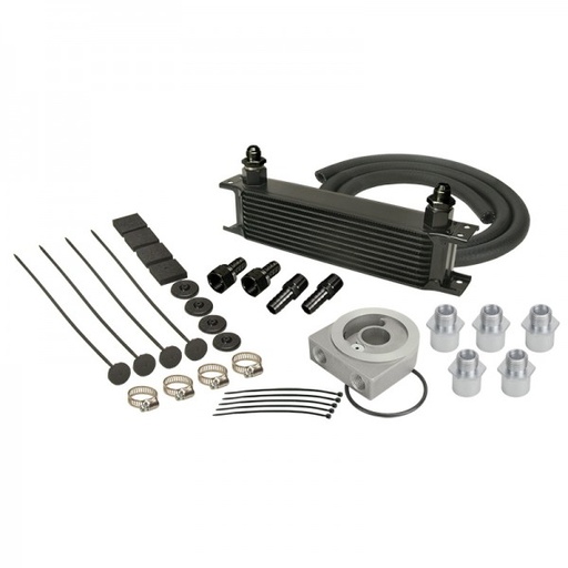 [15604] Derale Stack Plate 10 Row Engine Cooler Kit inc Universal Sandwich Adapter