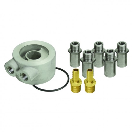 [15735] Derale Non Thermostatic Universal Engine Sandwich Adaptor 5 Thread Sizes