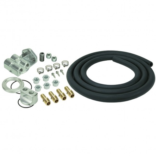 [15780] Derale Oil Filter Relocation Kit Universal with 5 thread adaptors