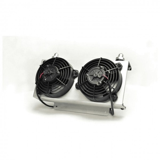[15840] Derale Dual 5" Fans Cool Remote Fluid Cooler 19 Row Stacked Plate -8AN