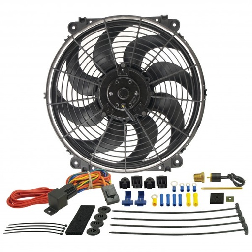 [16014] Derale 14" Tornado Reversible 1350Cfm Electric Fan with 180F Thermostat