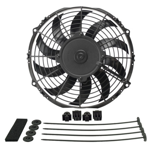 [16110] Derale 10" High Output Puller Curved Fan 802Cfm IP68 Waterproof/Dustproof