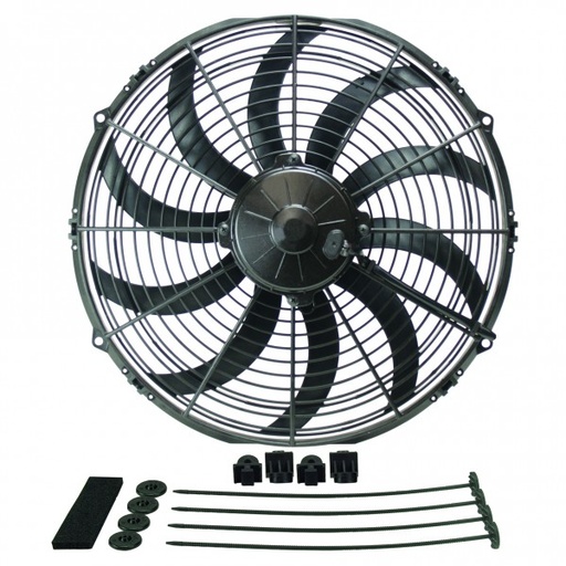 [16114] Derale 14" High Output Puller Curved Fan 1864Cfm IP68 Waterproof/Dustproof