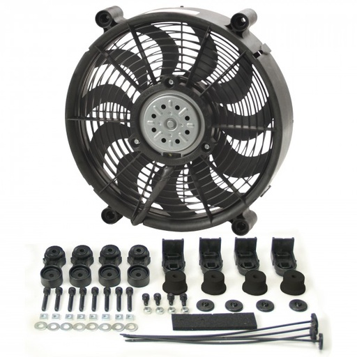 [16212] Derale 12" High Output Single Radiator Pusher/Puller 2 Speed Fan 1450Cfm