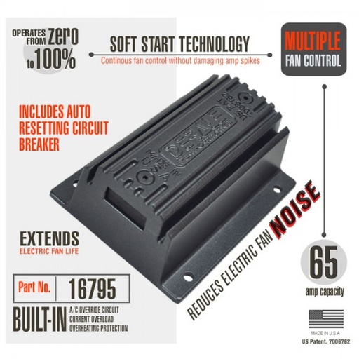 [16795] Derale Pulse Width Modulation 65Amp Adjustable Multiple Fan Controller
